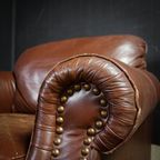 Vintage Grote Lederen Fauteuils – Donkerbruin thumbnail 9