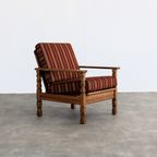 Brutalist Easy Chair | Vintage Fauteuil | Jaren 60 | Eiken thumbnail 10