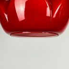 Pair Of Red Glass Artichoke Pendant Lights By Peill And Putzler thumbnail 6