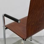 6X Vintage Eetkamerstoelen, Vergaderstoelen - Stapelbaar, Chroom, Hout | 01196 thumbnail 11