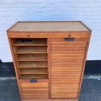Dubbele Eiken Archiefkast, Rolluikkast, 120 Cm Hoog thumbnail 5