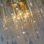 Murano Blauwe Teardrop Kroonluchter Vintage Kristal thumbnail 5
