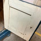 Brocante Blauwe Kast / Vitrinekast thumbnail 11