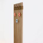 Large Wall Mounted Slatted Coat Rack 1960S thumbnail 4