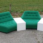 Jaren '70 Fauteuils Groen Met Tafeltjes thumbnail 9