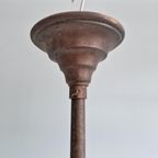 Grote Conische Art Deco Hanglamp Van Wit Opaline Glas thumbnail 8
