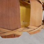 Vintage Hanglamp Met Kap Van Rotan, Palmblad En Stof, Jaren 70 thumbnail 17