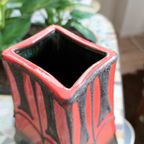 Fat Lava Fatlava Germany Vaas Vaasje Rood Bruin Vintage thumbnail 7