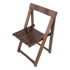 Aldo Jacober - Folding Chair Model ‘Trieste’ - Bazzani Italy - Dark Brown (Wood Grain) - Multiple thumbnail 2