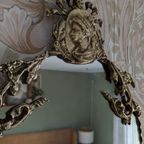 Antieke Messing Kuifspiegel Ovaal thumbnail 9