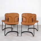 Willy Rizzo Stoelen - Cognac Leather - Cidue Italy thumbnail 8