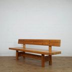 Large Scandinavian Solid Pine Bench By Knud Friis & Elmar Moltke Nielsen thumbnail 2