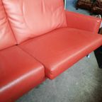 Leolux Paian Design Bank 2,5 Zits Rood Leder thumbnail 4