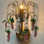 10 Beschikbaar Roze Murano Handgemaakte Kristal Druiven Vintage Wandlampen thumbnail 6