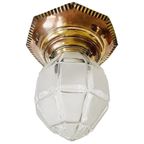 Art Nouveau Plafondlamp Geometrisch Messing 1910’S thumbnail 6