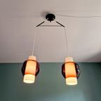 Scandinavische Dubbele Hanglamp In Opaline En Amethistglas thumbnail 8