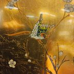 Vintage Chinese Kast Vogels, Bloemen Bladgoud Bohemian Kast / Oosterse Kast / Chinese Cabinet thumbnail 18