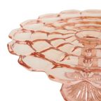 Art Deco Roze Rosaline Taartschotel Gebak Schaal Depression Glass thumbnail 10