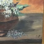Gesigneerd Schilderij "Boeket Van Seringen". thumbnail 7
