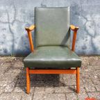 Vintage Jaren 60 Groene Deense Fauteuil thumbnail 5