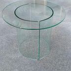 Vintage Postmodern Glazen Bijzettafel, Rond thumbnail 11
