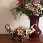 Antieke Prachtige Art Nouveau Majolica Florale Jardinière thumbnail 5