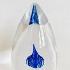 Vintage Presse Papier Glas Transparant Blauw thumbnail 6