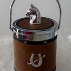 Vintage Western Cowboy Design Ijsemmer, Icebucket Van Imitatieleer En Zilverkleurige Kunststof thumbnail 7
