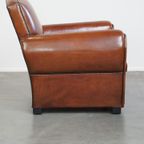 Zeer Mooie Design Fauteuil/ Armchair Gemaakt Van Eersteklas Schapenleer thumbnail 4