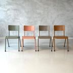 Retro Eettafelstoelen Nieuw Roze Okerbruin Taupe Prijs P/st thumbnail 6