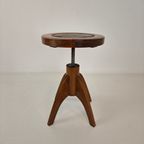 Art Deco Verstelbare Pianokruk Met Leren Zitting – Ca. 1920 thumbnail 10