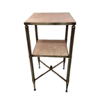 Vintage Messing Met Marmeren Bijzettafel Maison Bagues thumbnail 4