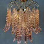 Vintage Kroonluchter – Rosé Leaves – Glas thumbnail 4