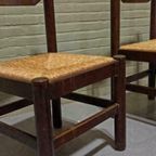 Vintage 4 Eetkamerstoelen, Vico Magistretti Stijl thumbnail 5