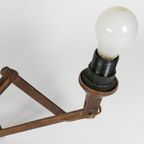 Schaarlamp | Harmonicalamp | Wandlamp | Vintage | Teak | 70'S | thumbnail 4