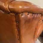 Cambridge Schapenleren Oorfauteuil Cognac Schaapsleder thumbnail 10