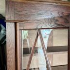 Practige Antiek Eiken Demontabele 3 Deurs Boeken Of Servieskast, Met 4 Planken, 150 Cm Breed thumbnail 9
