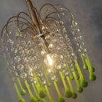 6 Stuks Vintage Opaline Groene Kristallen Teardrop Kroonluchters thumbnail 7