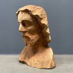 Uit Hout Gesneden Hoofd Of Buste Van Een Man Met Baard thumbnail 5