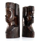 Vintage Set 2 Afrikaanse Houten Beelden thumbnail 13