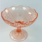 Vintage Roze Schaal Op Voet / Etagère Glas thumbnail 3