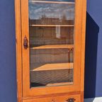 Antieke Vintage Eiken Vitrinekast, Art Deco Style, Kast thumbnail 12