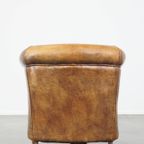 Cognac-kleurige, Karakteristieke Vintage Schapenleren Clubfauteuil Met Een Tijdloos Design thumbnail 3