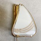 Vintage Hollywood Regency Glas & Messing Wandlamp thumbnail 4