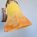 Art Nouveau Bronzen Wandlamp, Jaren 1900 thumbnail 12