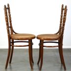 Set Van 4 Mooie En Sfeervolle Vintage Thonet Design Bistro Stoelen thumbnail 4