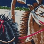 Groot Mid Century Pluche / Velvet Wandkleed Wolven Jacht thumbnail 7