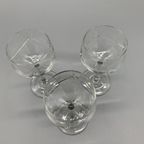 Antieke Kristallen Voetglaasjes Gravure 3 Stuks thumbnail 6