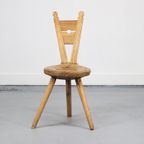 Landelijke Antieke Primitieve Driepoot Stoel thumbnail 8