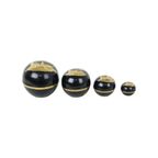 Indonesische Nesting Bowls Zwart Gelakt Hout Juwelen Set Van 4 thumbnail 8